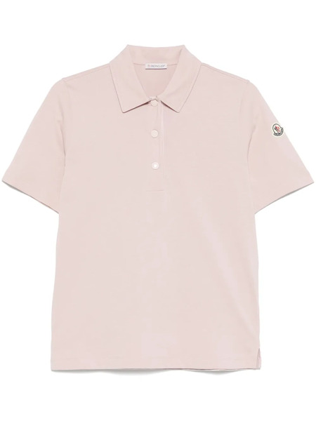  Moncler Logo-patch Polo Top - Pink 