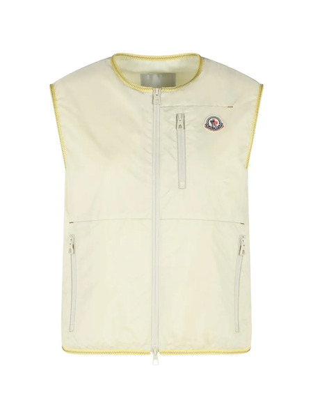  Moncler Logo-patch Zip Gilet - Yellow 