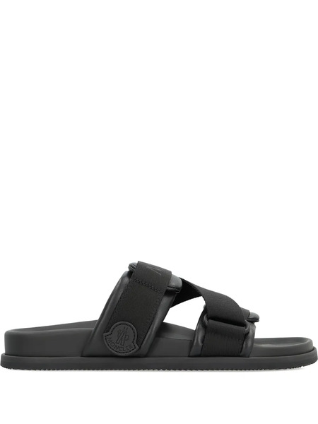  Moncler Mon Summer Double-strap Leather Sandals - Black 
