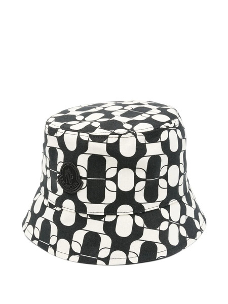  Moncler Printed Bucket Hat - Black 