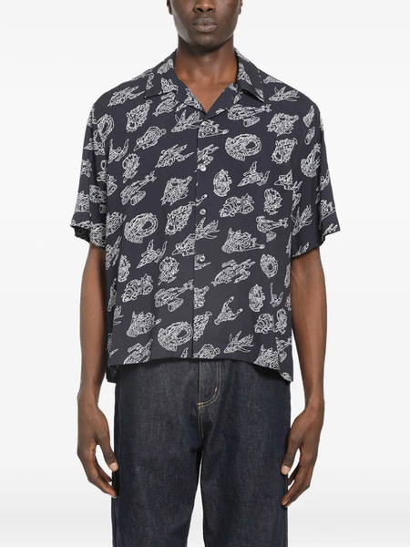  Moncler Printed Short-sleeve Shirt - Blue 