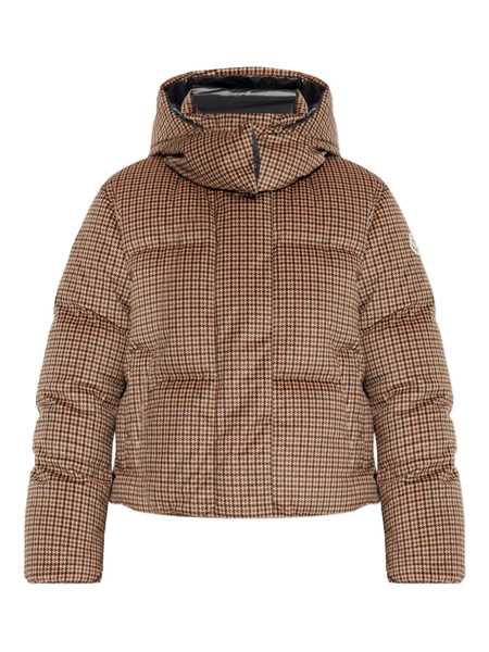  Moncler Quierzy Houndstooth-pattern Padded Jacket - Brown 