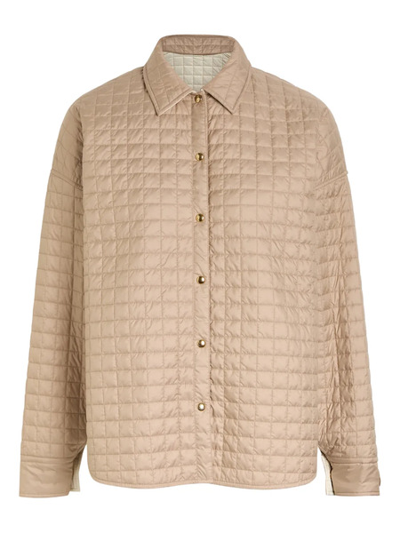  Moncler Quilted Buttoned Shirt Jacket - Neutrals 