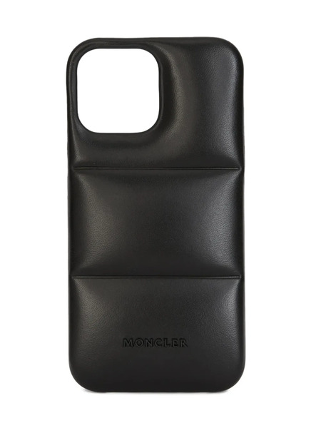  Moncler Quilted Leather Phone Case - Black 