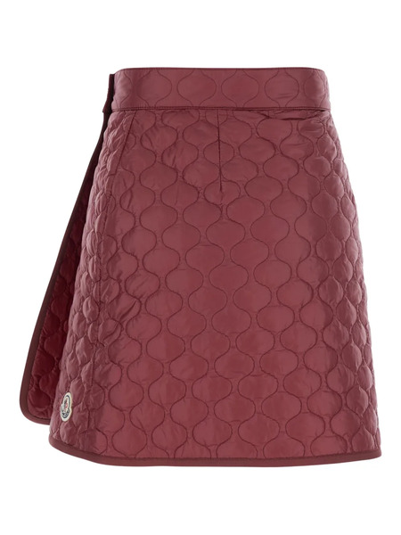  Moncler Quilted Rubberized-logo Mini Skirt - Red 