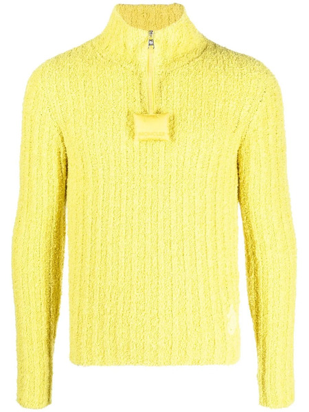  Moncler Ribbed High Neck Jumper - Yellow 