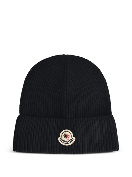  Moncler Ribbed Logo-patch Hat - Black 