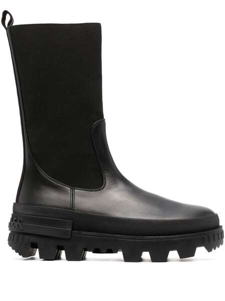  Moncler Ridged-sole Panelled Boots - Black 