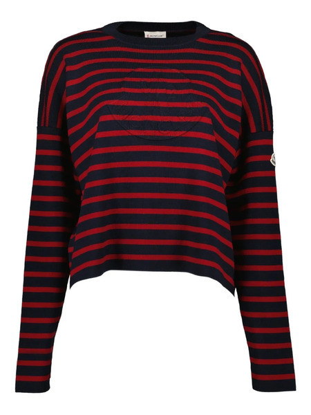  Moncler Striped Wool Sweater - Red 