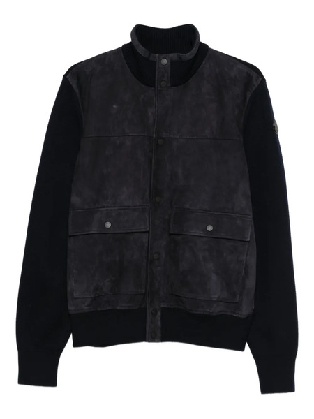  Moncler Suede Knitted-panel Jacket - Black 