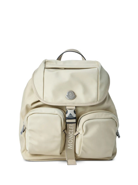  Moncler Trick Buckle Logo Backpack - Neutrals 