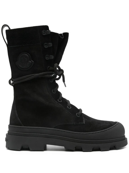  Moncler Vera Lace-up Logo-patch Boots - Black 