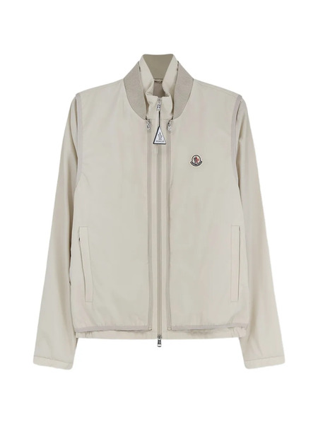  Moncler Zip-up Logo Jacket - Neutrals 