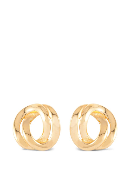  Monet Pre-owned Circle Post-back Earrings - Gold 