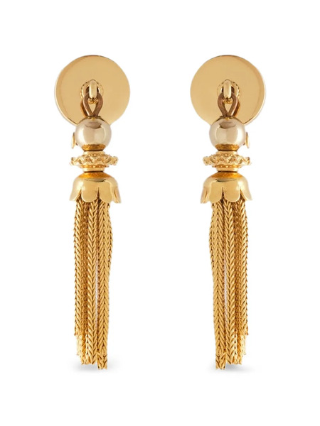  Monet Pre-owned Tassel Clip-on Earrings - Gold 
