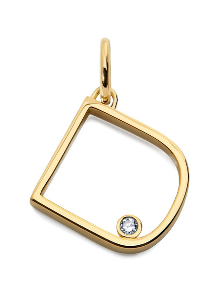  Monica Vinader Initial D Solitaire-diamond Pendant - Gold 