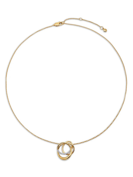  Monica Vinader Interlocking-circles Diamond Necklace - Gold 