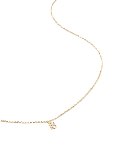  Monica Vinader 14kt Yellow Gold Small Initial B Necklace 