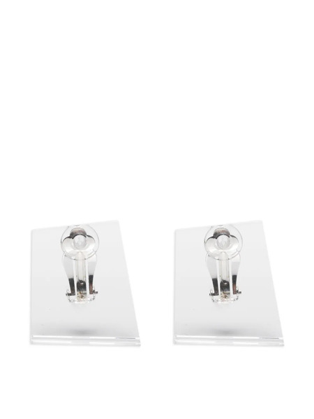  Monies Square-shape Clip-on Earrings - White 