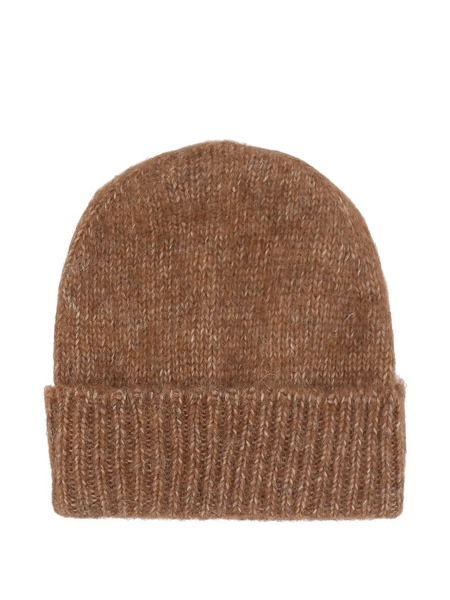  Monitaly Melange Knit Beanie - Brown 