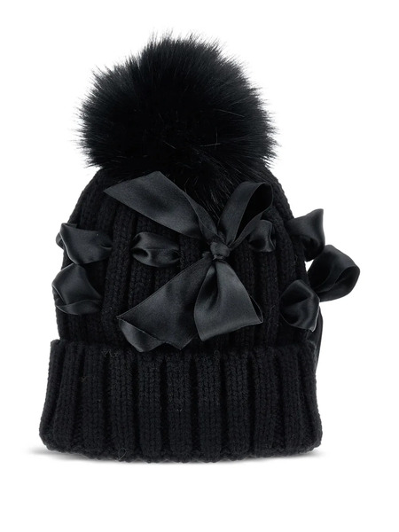  Monnalisa Bow-embellished Beanie - Black 