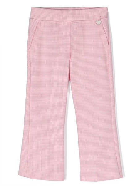  Monnalisa Houndstooth-pattern Flared Trousers - Pink 