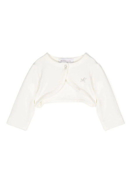  Monnalisa Logo-embellished Cropped Jacket - Neutrals 