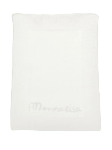  Monnalisa Logo-embroidered Blanket - White 
