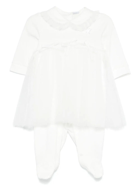  Monnalisa Point D'esprit Romper - White 
