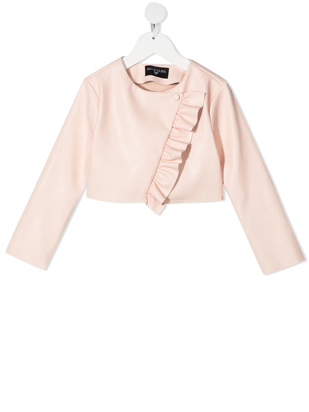  Monnalisa Ruffle Trim Jacket - Pink 
