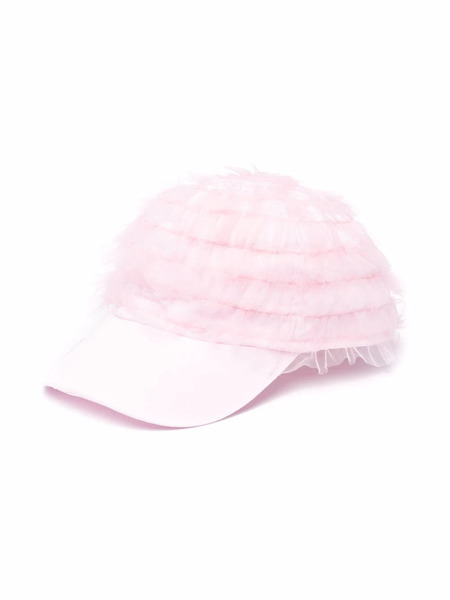  Monnalisa Ruffled Baseball Cap - Pink 