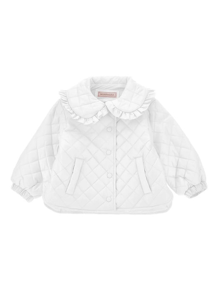  Monnalisa Ruffled Quilted Jacket - White 