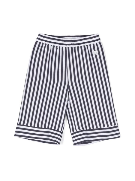  Monnalisa Stripe-pattern Wide Leg Trousers - White 