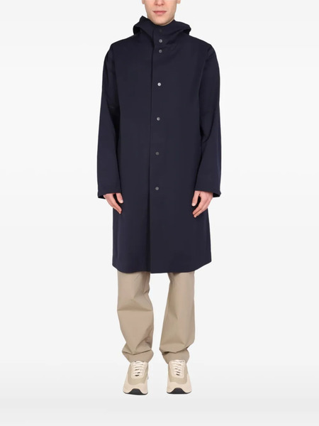  Monobi Hooded Trench Coat - Blue 