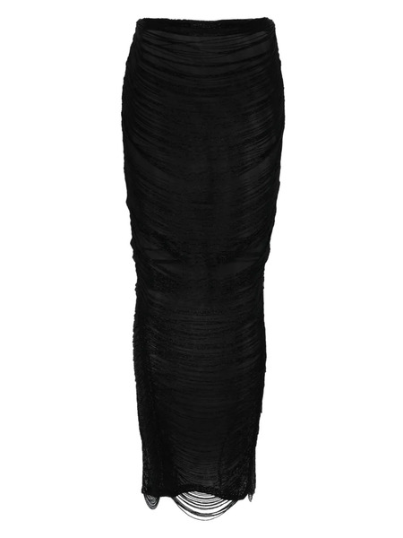  Mônot Fringed Maxi Skirt - Black 