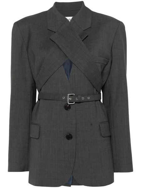  Monse Button-fastening Belted Blazer - Grey 