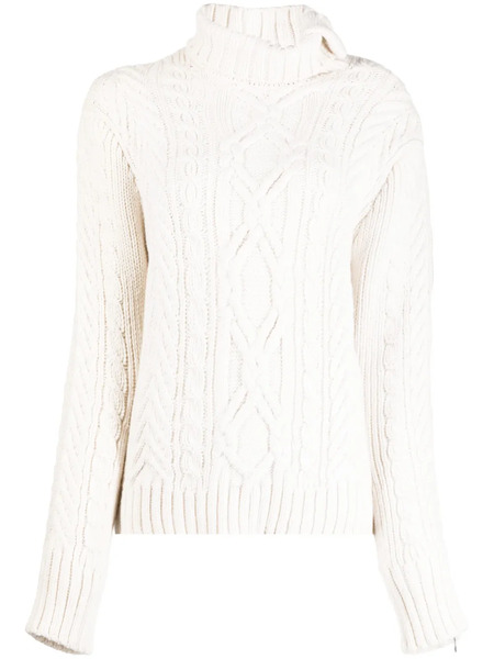 Monse Cable-knit Zip-detail Jumper - Neutrals 