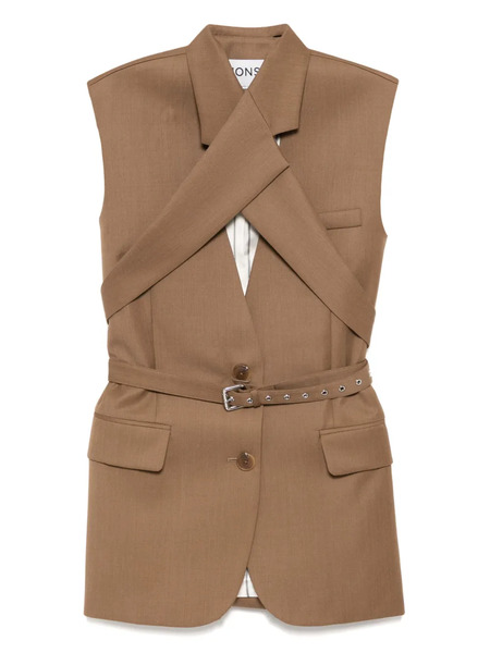  Monse Cris-cross Sleeveless Jacket - Neutrals 