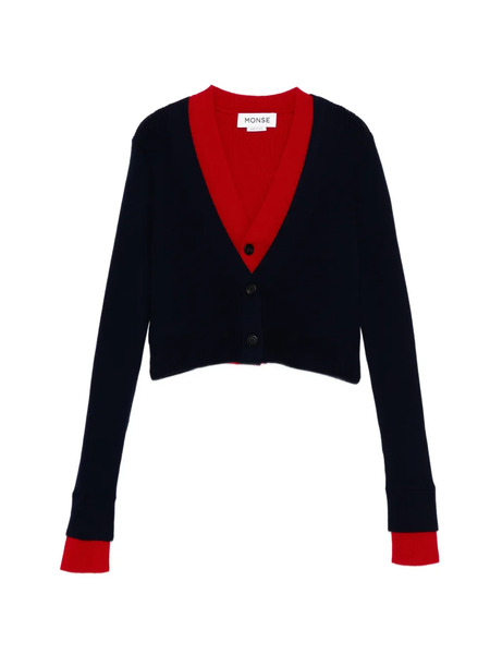  Monse Cropped Fold-up Cardigan - Blue 