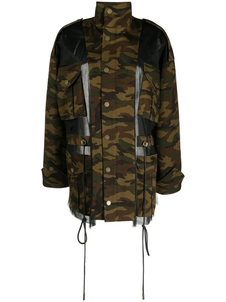  Monse Deconstructed Camouflage Jacket - Black 