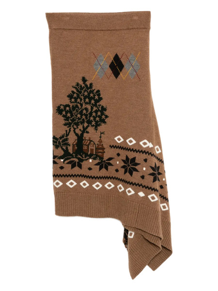  Monse Fair Isle Midi Skirt - Brown 