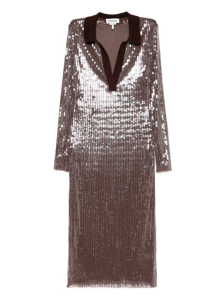  Monse Mesh Midi Dress - Brown 