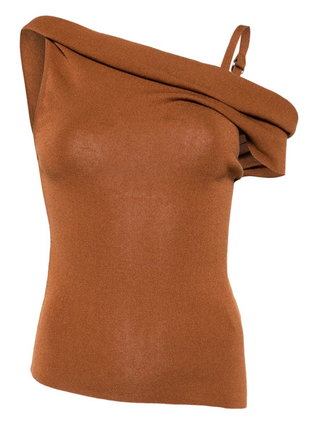  Monse Off-shoulder Knitted Top - Brown 