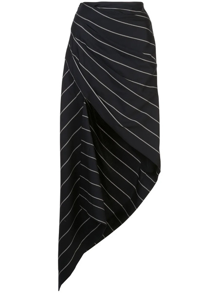  Monse Pinstriped Asymmetric Skirt - Black 