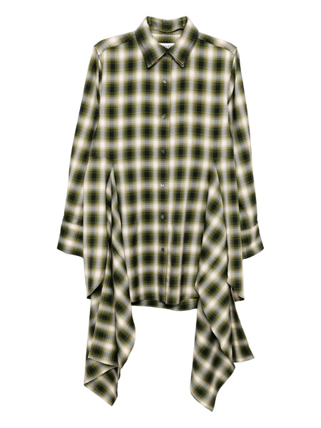  Monse Plaided Shirt Dress - Green 