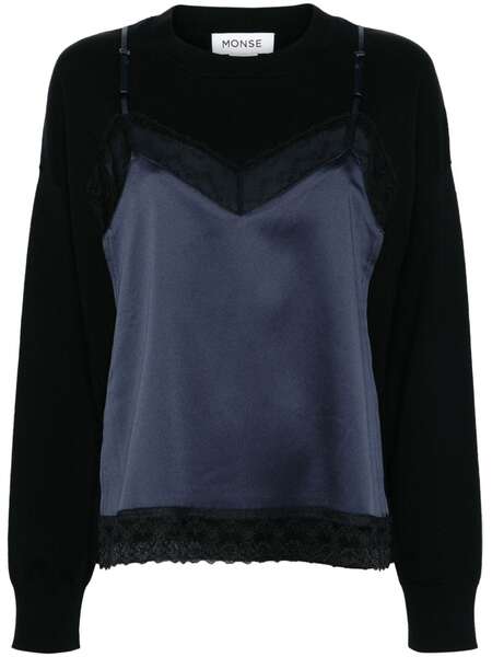  Monse Slip-detailed Wool-blend Jumper - Black 