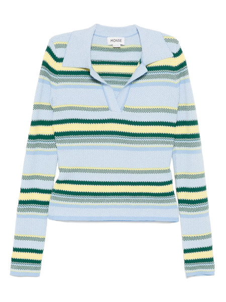  Monse Striped-jacquard Top - Blue 