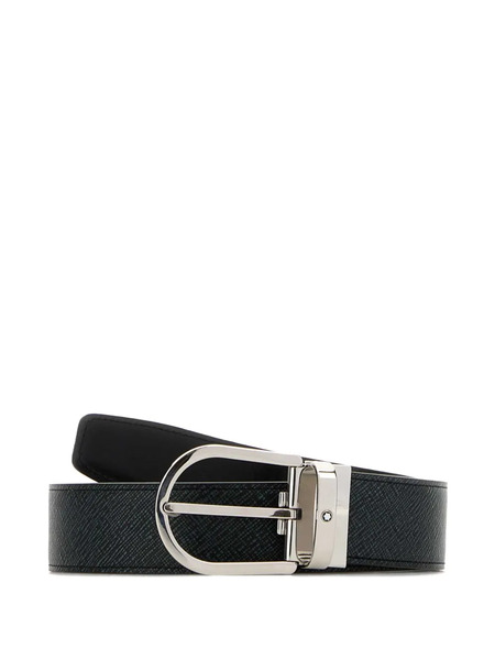  Montblanc Leather Reversible Belt - Blue 