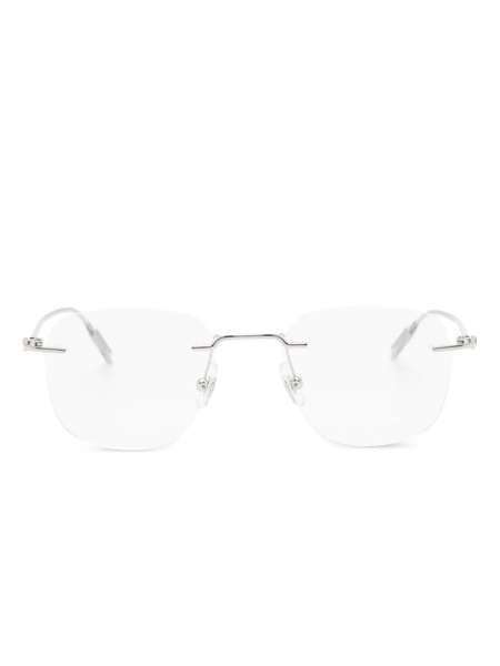  Montblanc Rimless Geometric-frame Glasses - Silver 