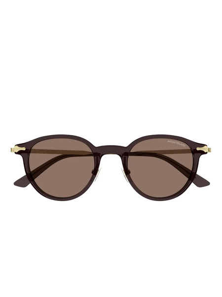  Montblanc Round-frame Sunglasses - Brown 